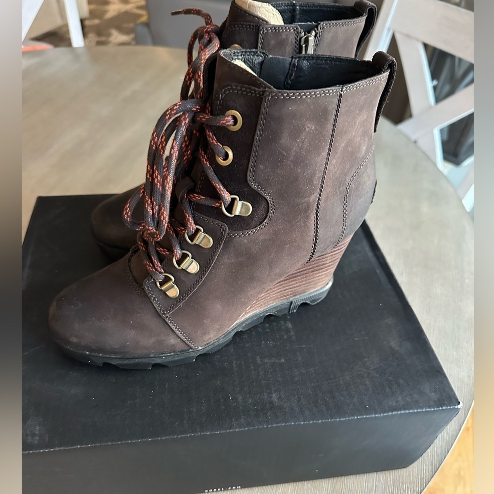 Sorel Joan uptown lace blackened Brown Lace-Up Boots 8.5 - Picture 4 of 5